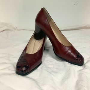 Oxblood Leather Pumps in size 5